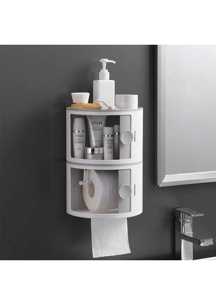 Gri1 Stili Duvara Monte Ev Su Geçirmez Raf Kağıt Havlu Eşya Depolama Kutusu Büyük Depolama Alanı Raf Banyo Kozmetik Masası Malzemeleri (Yurt Dışından) modelleri