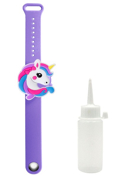 Tek Boynuzlu At Mor Tarzı Yetişkin Çocuklar Sıvı Bileklik El Dispenser El Yıkama Jeli Tüm Dezenfekte Sevimli Silikon Alkol Dağıtım Bilezik Bileklik Strap (Yurt Dışından)