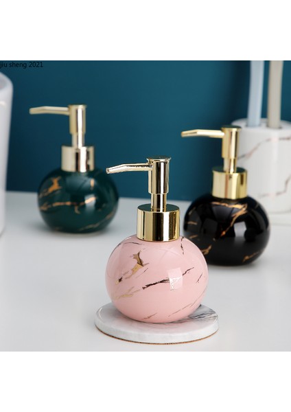 E-210ML Stili Avrupa Tarzı Seramik Mermer Desenli Losyon Şişesi Ev Banyo Duş Jeli Şampuan Şişesi Sabunluk Banyo Aksesuarları (Yurt Dışından) modelleri