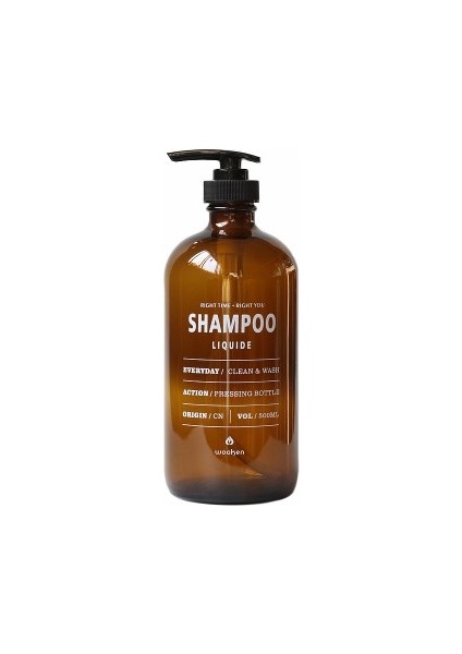 500ML Şampuan Stili 500ML Sabun Pompası Banyo Kahverengi Cam Şampuan Şişesi Basın Pompa Losyon Sıvı Konteyner Duş Jeli Saç Kremi Depolama Şişesi (Yurt Dışından)