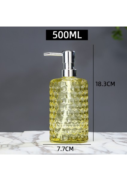 Jinlin Shop B Bir Stil 500ML 500 ml Cam El Dezenfektanı Dağıtıcı Şişe Büyük Kapasiteli Basınçlı Şampuan Duş Jeli Cam Boş Şişe (Yurt Dışından)