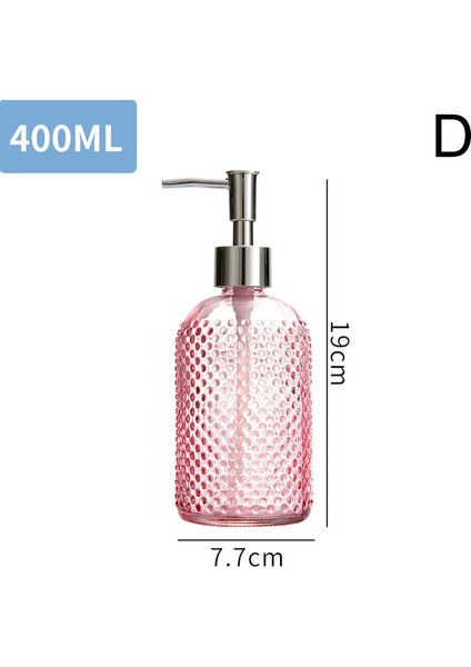 D Stili 400 ml Banyo Için Taşınabilir Sabun Pompalı 400ML Cam Şampuan ve Sıvı El Sabunu Dispenseri (Yurt Dışından)