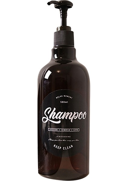 Gösteri Stili Olarak Şampuan Şişesi Banyo Dispenseri Vücut Yıkama Saç Kremi Dispenseri Kahverengi Plastik Banyo Seti Losyon Saklama Kavanozu (Yurt Dışından)