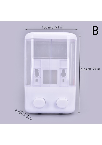 Çift Kafa Stili Duvara Monte Edilebilir Kendinden Yapışkanlı Şampuan Kabı Sabun Dağıtıcı. (Yurt Dışından)