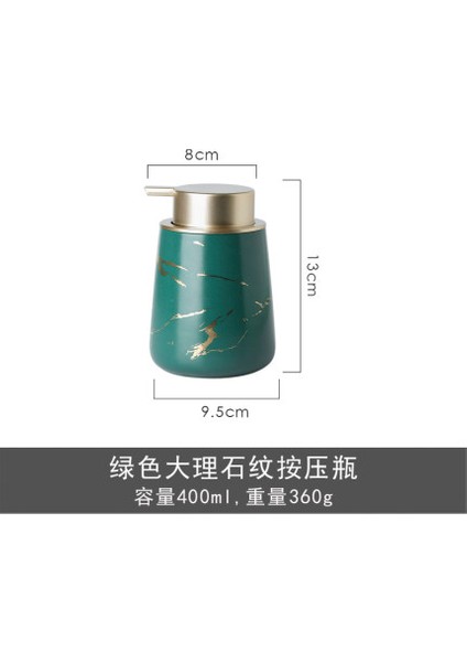 No.6 Tarzı 400 ml Seramik El Dezenfektanı Şişesi Lüks Mermer Duş Jeli Şişesi Sabunluk Basın Şampuan Vücut Yıkama Sıvı Şişe (Yurt Dışından)