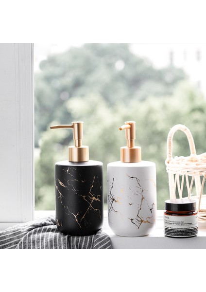 No.6 Tarzı 400 ml Seramik El Dezenfektanı Şişesi Lüks Mermer Duş Jeli Şişesi Sabunluk Basın Şampuan Vücut Yıkama Sıvı Şişe (Yurt Dışından) modelleri