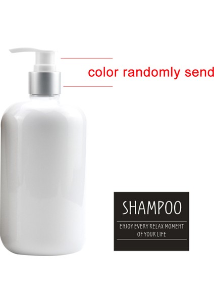 Beyaz Şampuan Tarzı 500ML Pompalı Sabun Şişeleri Kozmetik Sıvı Şampuan Duş Jeli Saklama Dispenseri - Türkçe (Yurt Dışından)