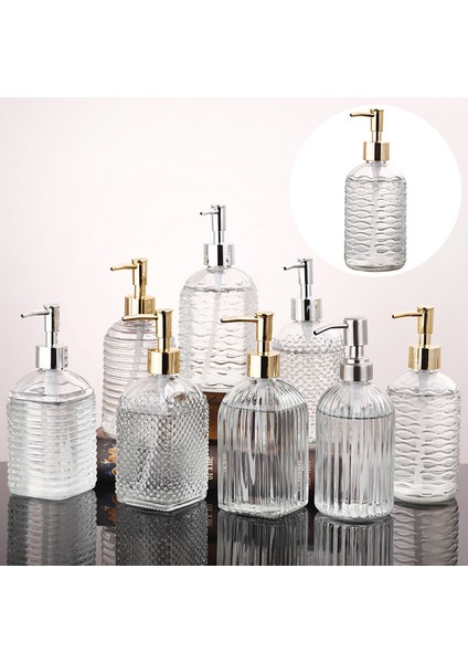 C Stili 400NL 400ML Cam Vintage Manuel Basınçlı Sıvı Sabunluk Banyo Lavabo Aksesuarı Büyük Kapasiteli Kaymaz Beyaz Gümüş Rengi (Yurt Dışından) fiyatları