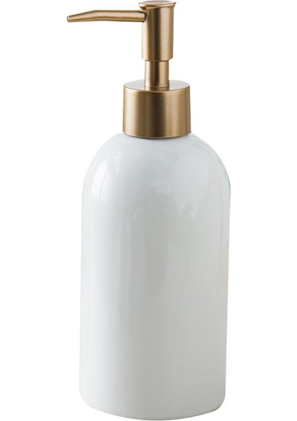 Beyaz Stil %80 Hol Sıvı Sabun Şampuan Losyon Duş Jeli Seramik Boş Pompalı Şişe Konteyner (Yurt Dışından)