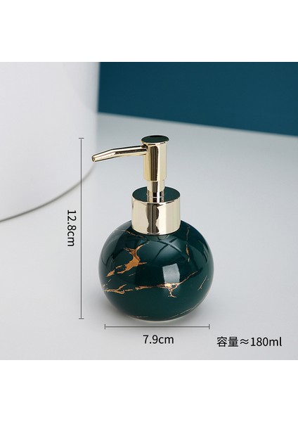 B-180ML Stili Avrupa Tarzı Seramik Mermer Desenli Losyon Şişesi Ev Banyo Duş Jeli Şampuan Şişesi Sabunluk Banyo Aksesuarları (Yurt Dışından)