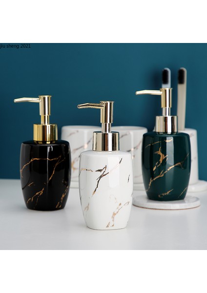 B-180ML Stili Avrupa Tarzı Seramik Mermer Desenli Losyon Şişesi Ev Banyo Duş Jeli Şampuan Şişesi Sabunluk Banyo Aksesuarları (Yurt Dışından) fiyatları