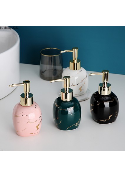 B-180ML Stili Avrupa Tarzı Seramik Mermer Desenli Losyon Şişesi Ev Banyo Duş Jeli Şampuan Şişesi Sabunluk Banyo Aksesuarları (Yurt Dışından) indirimleri