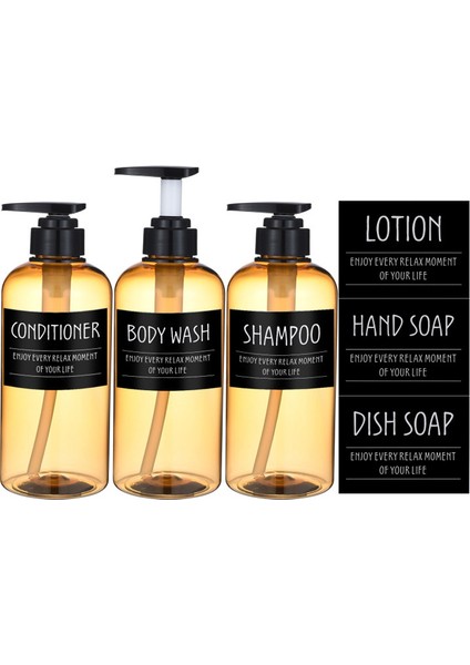 Açık Sarı Stil 500ML 6 Adet Banyo Losyonu Pompalı Boş Şişe Şampuan Duş Jeli 300MLML Büyük Kapasiteli Plastik Şişe Ev Depolama Şişesi (Yurt Dışından) fiyatları