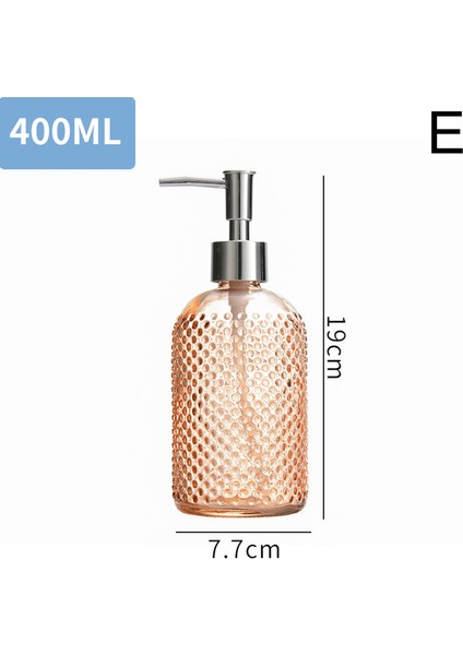 E Stili 400 ml Banyo Için Taşınabilir Sabun Pompalı 400ML Cam Şampuan ve Sıvı El Sabunu Dispenseri (Yurt Dışından)
