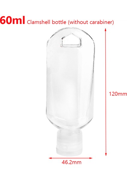 60ML B Tarzı Yeni Dezenfektan Alkol Sprey Şişesi Şeffaf El Dezenfektanı Şişesi Boş Şişe Losyon Taşınabilir Kanca Anahtarlık Alt Şişe (Yurt Dışından)