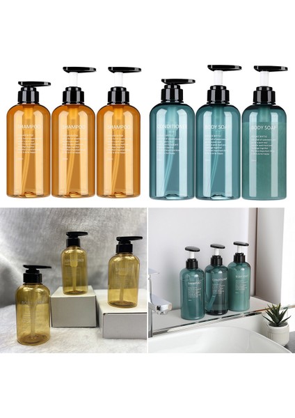 Mavi Stil Şampuan Duş Jeli Saç Kremi Banyo Dolum Şişesi Basın Pompa Sabunluk Seti (Yurt Dışından) modelleri