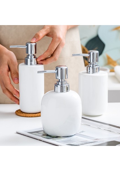 D Stili Banyo Seramik Şampuan Şişesi Beyaz Seramik Emülsiyon Dağıtım Şişesi El Sabunu Dağıtıcıları Mutfak Için (Yurt Dışından) fiyatları