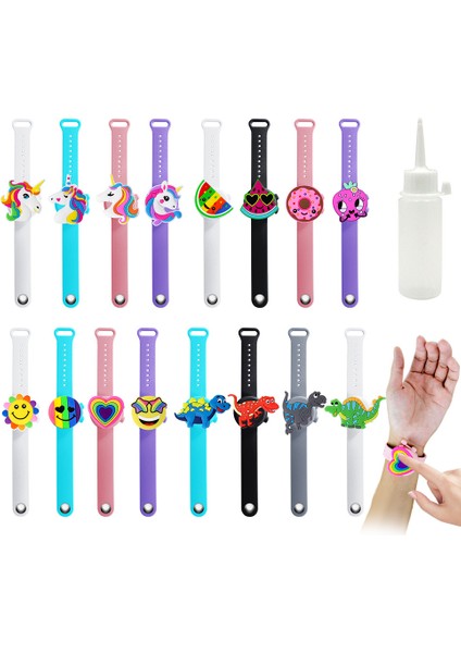 Gökkuşağı Pembe Tarzı Yetişkin Çocuklar Sıvı Bileklik El Dispenser El Yıkama Jeli Tüm Dezenfekte Sevimli Silikon Alkol Dağıtım Bilezik Bileklik Strap (Yurt Dışından)