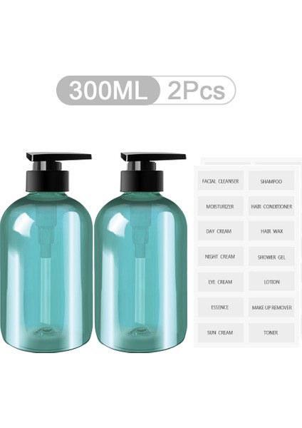 Mavi Set Plus Stili 500 ml Banyo Duş Losyon Jel Şampuan Için Sıvı Sabun Pompalı Biberon Yapıştırıcı Plastik Boş Doldurulabilir Pres Türü (Yurt Dışından)