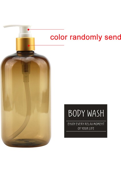 Açık Kahverengi Vücut Yıkama Stili 500ML Pompalı Sabun Şişeleri Kozmetik Sıvı Şampuan Duş Jeli Saklama Dispenseri - Türkçe (Yurt Dışından)