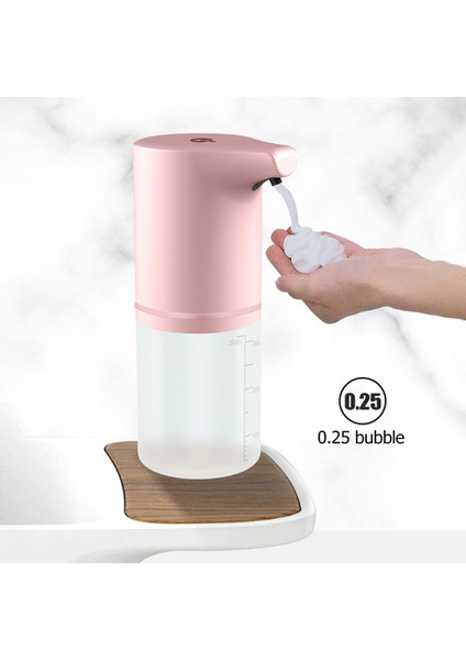 Pembe Tarzı 350ML Dokunmadan Otomatik Sensörlü Köpük Sabunluk + Efervesan Tablet El Dezenfektanı Indüktif Akıllı El Yıkayıcı (Yurt Dışından)
