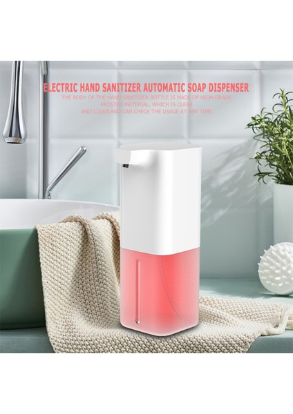 Pembe Tarzı 350ML Dokunmadan Otomatik Sensörlü Köpük Sabunluk + Efervesan Tablet El Dezenfektanı Indüktif Akıllı El Yıkayıcı (Yurt Dışından)