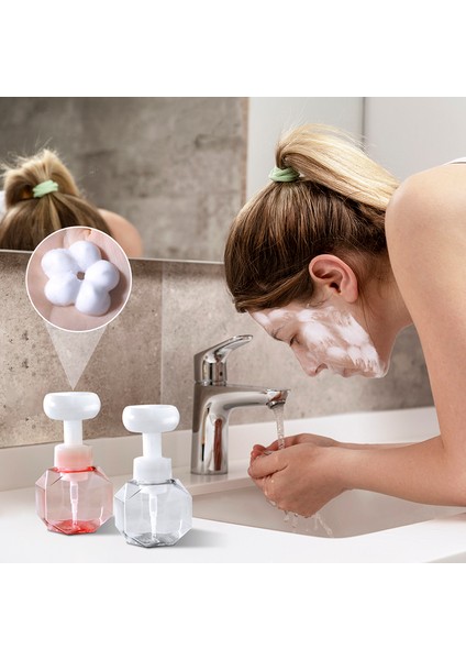 Yeşil Stil 300ML 300ML Sıvı Sabun Dağıtıcı Çiçek Şekilli Köpük Pompalı Boş Şişe Net Şişe Duş Jeli Köpük Pompalı Şişe Banyo Araçları (Yurt Dışından)