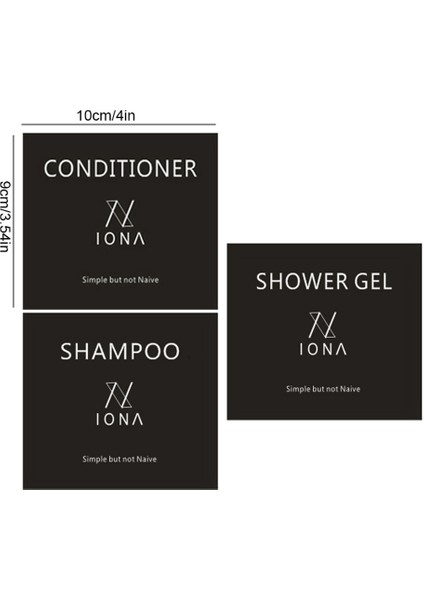 B-Siyah Tarzı Şişe Etiketleri Banyo Şampuan Vücut Yıkama Saç Kremi Sticker Su Geçirmez Kendinden Yapışkanlı Dispenser Etiketler (Yurt Dışından)