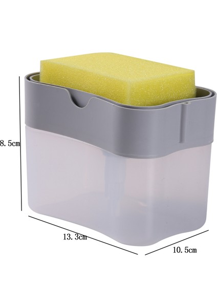 Gri Stil Sıvı Deterjan Dağıtıcısı Baskı Tipi Sıvı Sabun Kutusu Pompa Düzenleyici Sünger Mutfak Aracı Banyo Malzemeleri (Yurt Dışından)