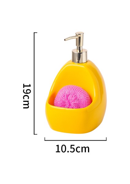 Sarı Bir Stil Seramik Losyon Şişesi Sabunluk El Dezenfektan Şişesi Ev Banyo Malzemeleri Şampuan Şişesi Çift (Yurt Dışından)