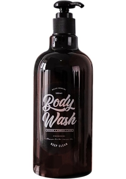 C-500ML Stili 500ML Banyo Duş Jeli Şişeleri Sıvı Sabun Dispenser Şişesi Boş Sıkma Tipi Şampuan Vücut Yıkama Losyon Şişesi Banyo (Yurt Dışından)