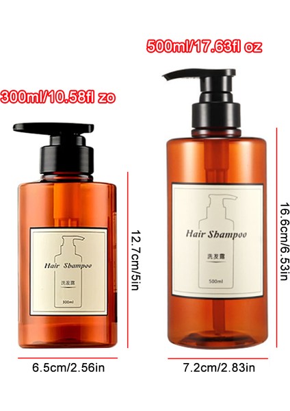 Kahverengi Tarzı 300ML Vücut Yıkama Şampuan Vücut Yıkama Saç Kremi Dispenser Şişe Büyük Kapasiteli Sabun Şişeleri (Yurt Dışından)