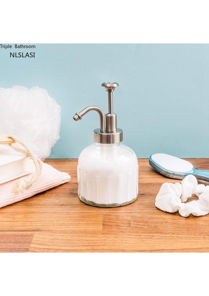 Bir Stil 400ML Yaratıcılık Cam Sıvı Sabun Şişesi Ev Banyo Şampuan Şişesi Losyon Pompalı Şişe Duş Jeli Depolama Kapları Süsler (Yurt Dışından) fırsatları