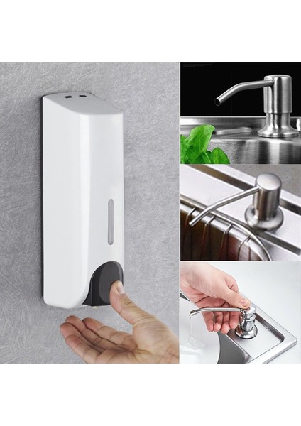 Bir Stil 350ML Duvara Monte Manuel Sabunluk Yıkama Losyon Sabun Şampuan El Dezenfektanı Dispenser Banyo Aksesuarları (Yurt Dışından) modelleri