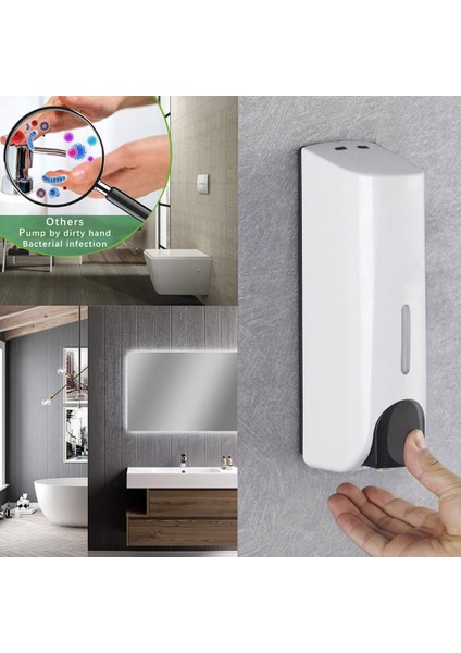 Bir Stil 350ML Duvara Monte Manuel Sabunluk Yıkama Losyon Sabun Şampuan El Dezenfektanı Dispenser Banyo Aksesuarları (Yurt Dışından) fırsatları