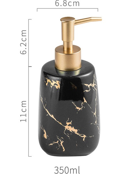 Siyah Stil 350ML Seramik Banyo Sıvı Sabunluk Banyo Aksesuarları El Dezenfektanı Duş Jeli Şampuan Şişesi (Yurt Dışından)