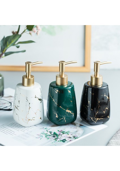 Siyah Stil 350ML Seramik Banyo Sıvı Sabunluk Banyo Aksesuarları El Dezenfektanı Duş Jeli Şampuan Şişesi (Yurt Dışından) fiyatları