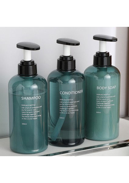 3 Adet Mavi Stil 300ML 3 Parça Sıvı Sabunluk Şişe Seti El Dezenfektanı Şampuan Vücut Yıkama Duş Jeli Şişesi Açık Seyahat 300ML (Yurt Dışından)