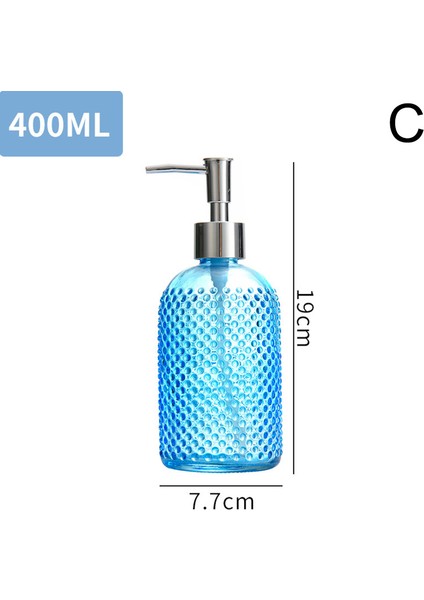 C Stili 400 ml Banyo Için Taşınabilir Sabun Pompalı 400ML Cam Şampuan ve Sıvı El Sabunu Dispenseri (Yurt Dışından)