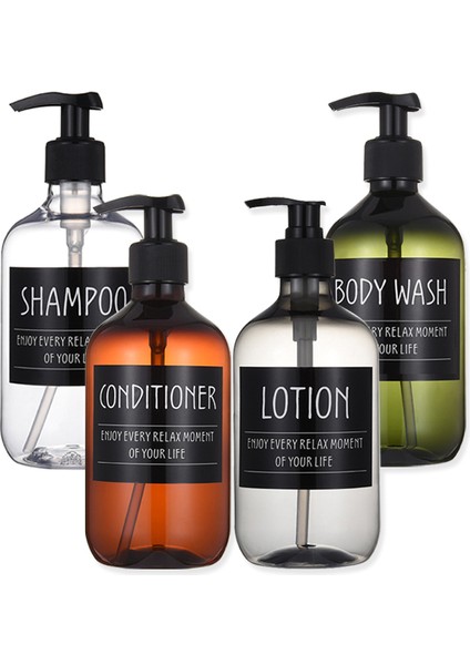 Beyaz Stil 500ML Pet Sıvı Sabun Şişeleri Doldurulabilir Lotion Dispenser Şişe Mutfak ve Banyo Şampuan Durulama Kondisyoner Konteyner (Yurt Dışından) fiyatları