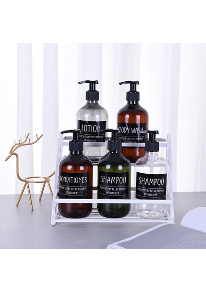 Beyaz Stil 500ML Pet Sıvı Sabun Şişeleri Doldurulabilir Lotion Dispenser Şişe Mutfak ve Banyo Şampuan Durulama Kondisyoner Konteyner (Yurt Dışından) modelleri