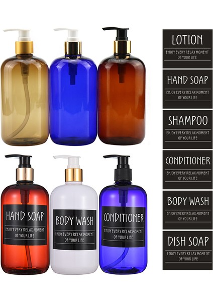 Trans-El Sabun Tarzı 500ML Pompalı Sabun Şişeleri Kozmetik Sıvı Şampuan Duş Jeli Saklama Dispenseri - Türkçe (Yurt Dışından) fiyatları