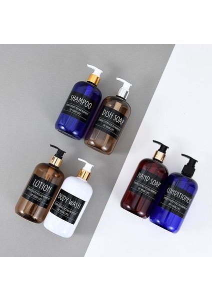 Trans-El Sabun Tarzı 500ML Pompalı Sabun Şişeleri Kozmetik Sıvı Şampuan Duş Jeli Saklama Dispenseri - Türkçe (Yurt Dışından) fırsatları