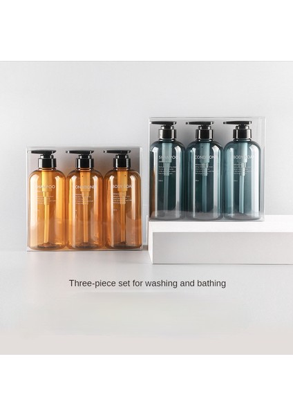 500ML-KAHVERENGI Stil 3 Adet Sıvı Sabunluk El Dezenfektanı Şişesi Banyo Vücut Şampuanı Şişesi Açık Duş Jeli Seyahat Araçları 300ML ml (Yurt Dışından) modelleri