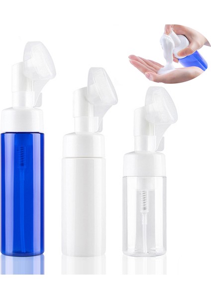 Mavi Stil 150ML Sabun Köpüren Şişe Yüz Temizleyici Köpük Yapıcı Şişe ile Silikon Temizleme Fırçası Taşınabilir Yüz Yıkama Köpük Şişeleri (Yurt Dışından) fiyatları