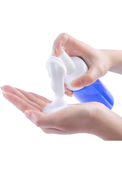 Mavi Stil 150ML Sabun Köpüren Şişe Yüz Temizleyici Köpük Yapıcı Şişe ile Silikon Temizleme Fırçası Taşınabilir Yüz Yıkama Köpük Şişeleri (Yurt Dışından) fırsatları