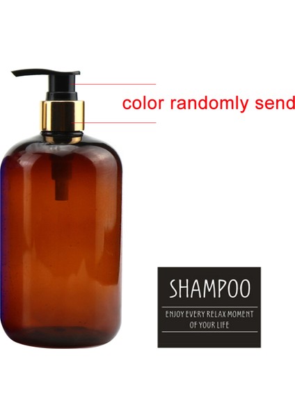 Koyu Kahve-Şampuan Tarzı 500ML Pompalı Sabun Şişeleri Kozmetik Sıvı Şampuan Duş Jeli Saklama Dispenseri - Türkçe (Yurt Dışından)