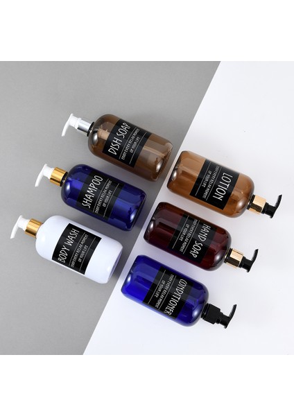 Koyu Kahve-Şampuan Tarzı 500ML Pompalı Sabun Şişeleri Kozmetik Sıvı Şampuan Duş Jeli Saklama Dispenseri - Türkçe (Yurt Dışından) indirimleri