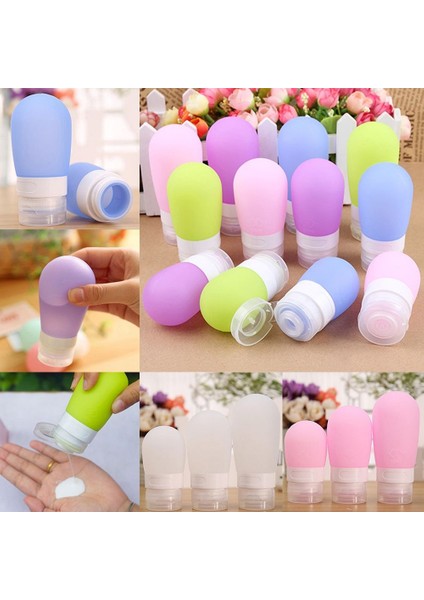 Mavi Stil 60ML Sıcak Satılan Taşınabilir Silikon Doldurulabilir Mini Seyahat Şişesi Basın Şişesi Losyon Şampuan Banyo Aksesuarları Için (Yurt Dışından) modelleri