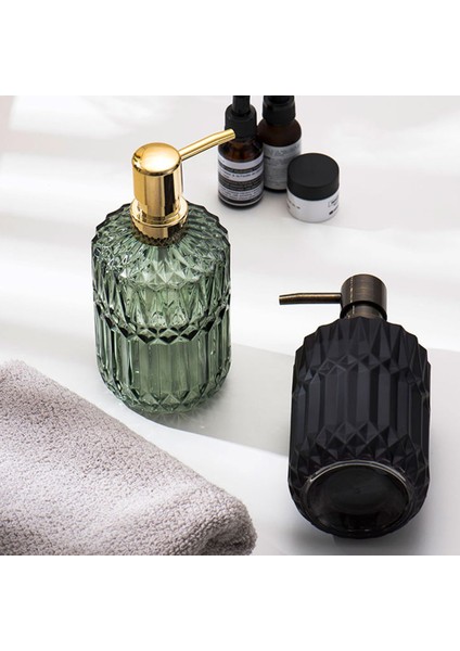 Yeşil Stil 390 ml Cam Sabunluk Banyo Duş Jeli Şampuan Şişeleri Nordic Ev Otel El Yıkama Boş Dolum Alt Şişe (Yurt Dışından) fiyatları